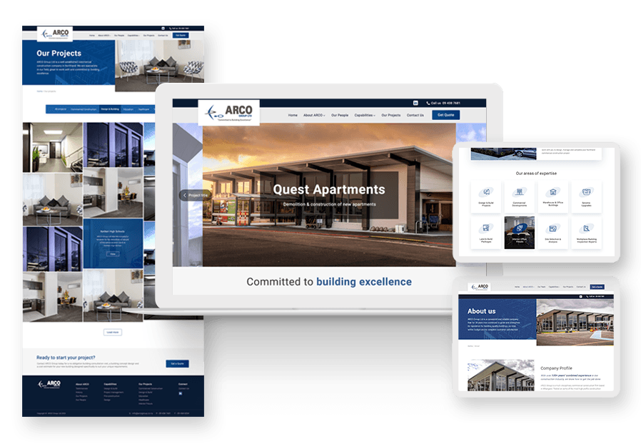 Piklomerganto created the website for construction company ARCO to present their services